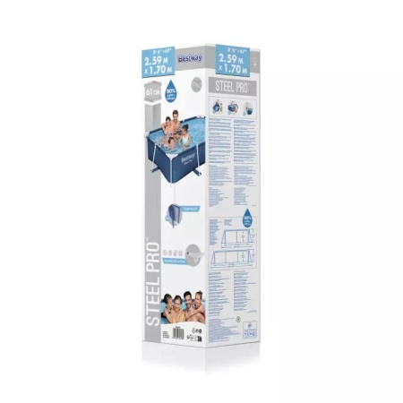 Bestway 56403 BW Каркасный бассейн Steel Pro 259х170х61см, 2300л Bestway 56403 BW Каркасный бассейн Steel Pro 259х170х61см, 2300л