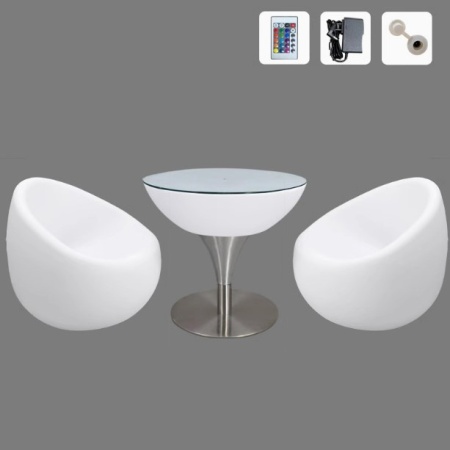 Комплект светящейся мебели Стол+2 стула V7